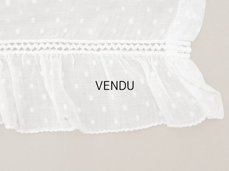 画像10: アンティーク ドット刺繍入り コットンオーガンジー  フリル付き 164×56cm