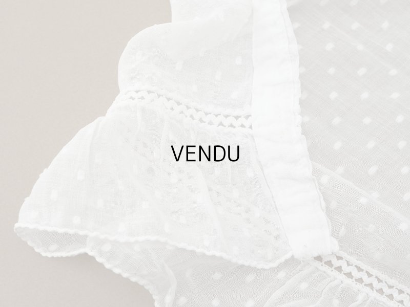 画像7: アンティーク ドット刺繍入り コットンオーガンジー  フリル付き 164×56cm