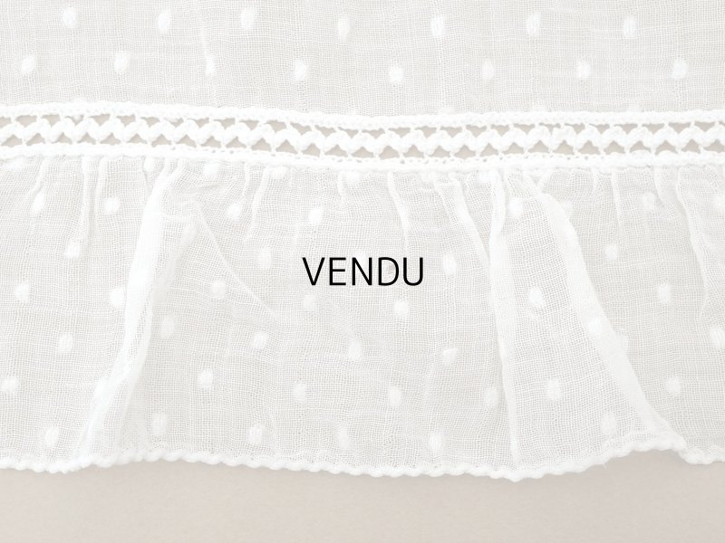 画像15: アンティーク ドット刺繍入り コットンオーガンジー  フリル付き 164×56cm