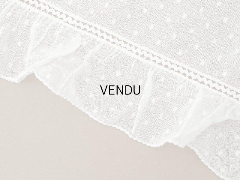 画像4: アンティーク ドット刺繍入り コットンオーガンジー  フリル付き 164×56cm