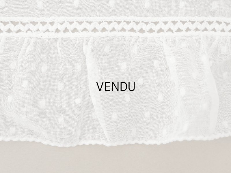 画像12: アンティーク ドット刺繍入り コットンオーガンジー  フリル付き 164×56cm