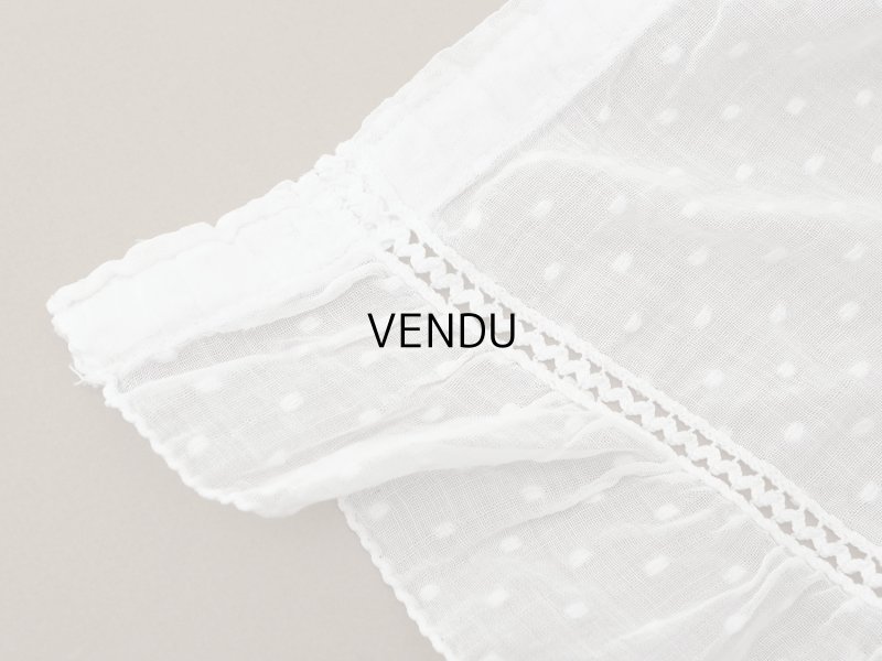 画像6: アンティーク ドット刺繍入り コットンオーガンジー  フリル付き 164×56cm