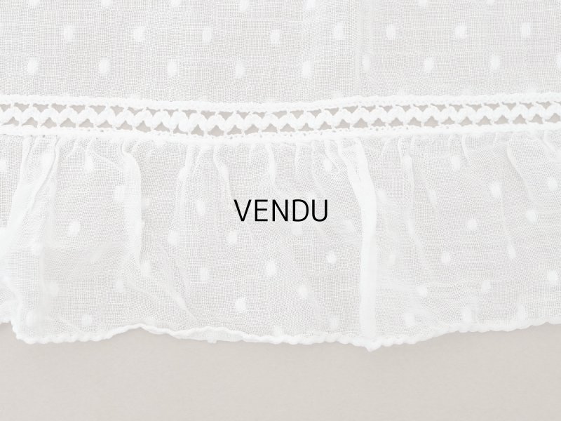 画像11: アンティーク ドット刺繍入り コットンオーガンジー  フリル付き 164×56cm