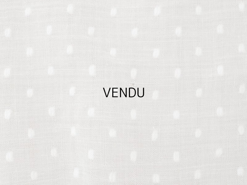 画像9: アンティーク ドット刺繍入り コットンオーガンジー  フリル付き 164×56cm