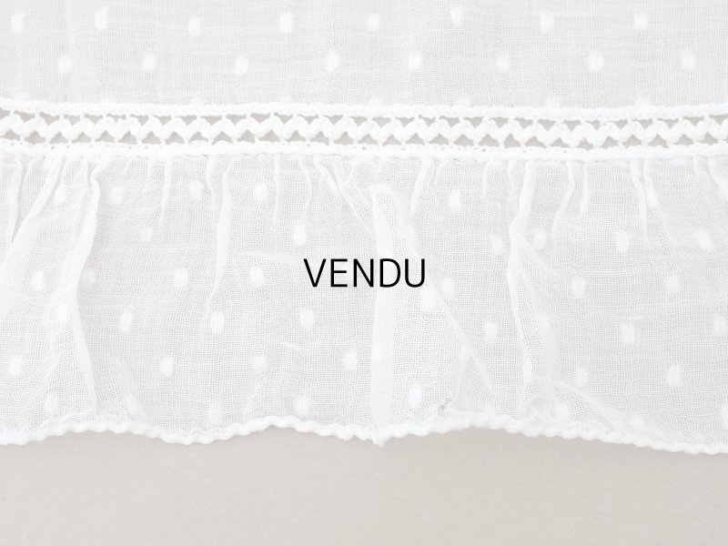 画像16: アンティーク ドット刺繍入り コットンオーガンジー  フリル付き 164×56cm