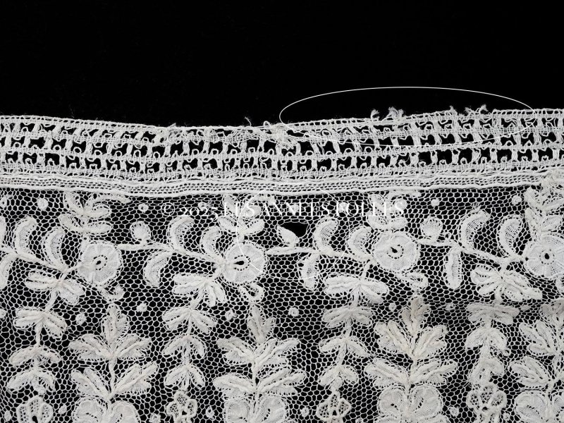 画像10: 19世紀末 アンティーク アプリカシオン・ブリュッセルレース ポワンドガーズ＆ボビンレース 1.55m