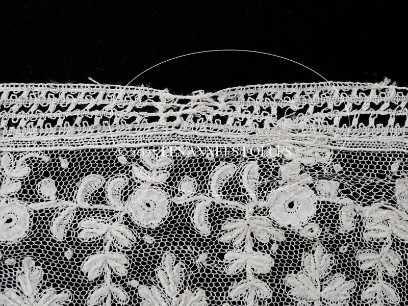 画像9: 19世紀末 アンティーク アプリカシオン・ブリュッセルレース ポワンドガーズ＆ボビンレース 1.55m