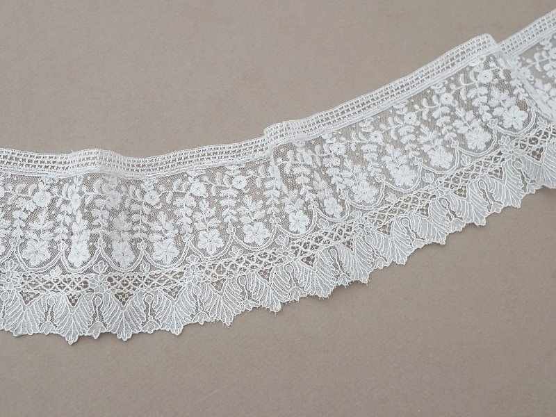 画像4: 19世紀末 アンティーク アプリカシオン・ブリュッセルレース ポワンドガーズ＆ボビンレース 1.55m