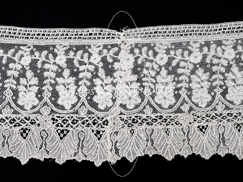 画像8: 19世紀末 アンティーク アプリカシオン・ブリュッセルレース ポワンドガーズ＆ボビンレース 1.55m
