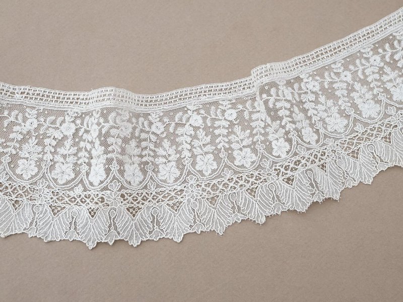 画像3: 19世紀末 アンティーク アプリカシオン・ブリュッセルレース ポワンドガーズ＆ボビンレース 1.55m