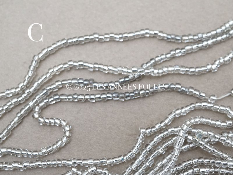 画像7: *蚤の市*シードビーズ ガラス製 クリア&シルバー 1cm=6.5粒 アンティーク