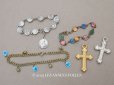 画像1: ＊蚤の市セット＊アンティーク メダイユの小さなブレスレット3点 & クロス2点のセット (1)