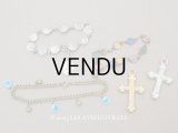 ＊蚤の市セット＊アンティーク メダイユの小さなブレスレット3点 & クロス2点のセット