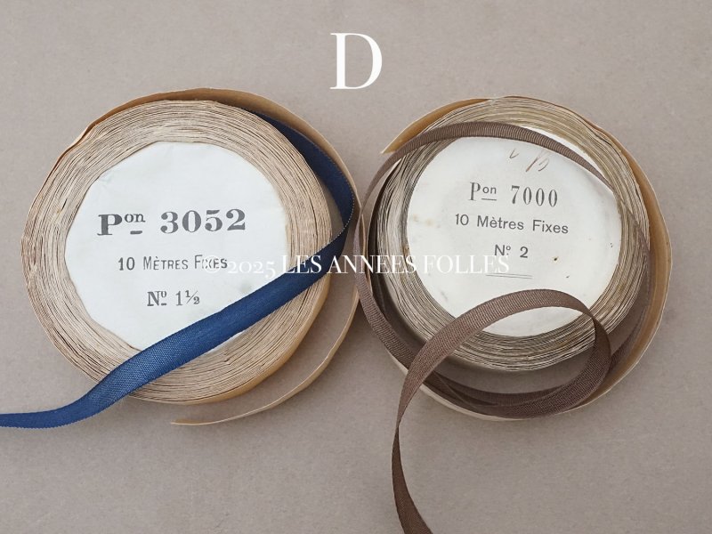 画像6: *蚤の市セット* ライトブラウン&ネイビー リボン2点セット アンティーク