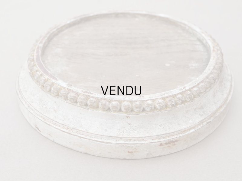 画像7: アンティーク パールリムの台座 オフホワイト 木製