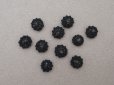 画像4: 19世紀末 アンティーク 花モチーフ 編み込みボタン 黒 10ピースのセット 9mm 
