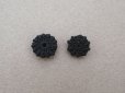 画像7: 19世紀末 アンティーク 花モチーフ 編み込みボタン 黒 10ピースのセット 9mm 