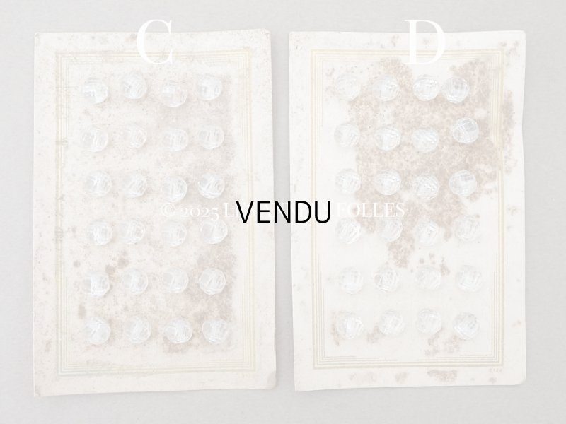 画像7: アンティーク カット入り クリアガラスのボタン 8mm 24ピースのセット 