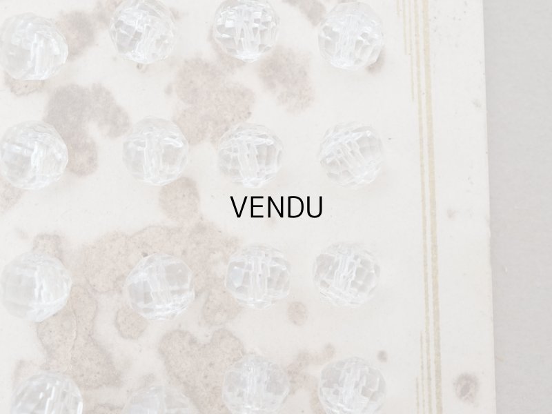 画像4: アンティーク カット入り クリアガラスのボタン 8mm 24ピースのセット