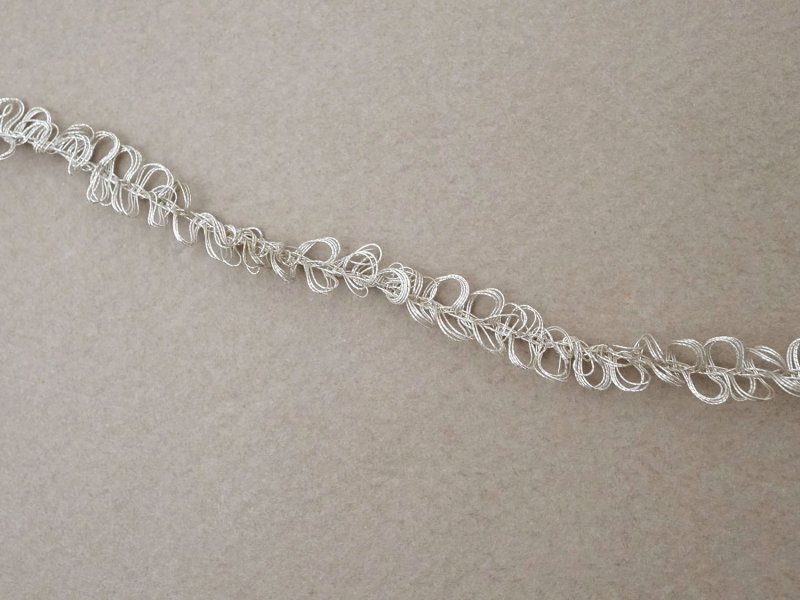 画像6: アンティーク 9mm幅 メタル製トリム ホワイトシルバー