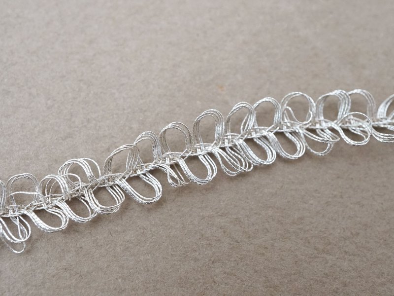 画像3: アンティーク 9mm幅 メタル製トリム ホワイトシルバー