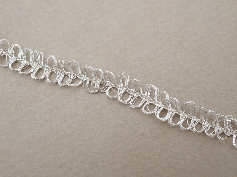 画像5: アンティーク 9mm幅 メタル製トリム ホワイトシルバー