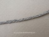 アンティーク 極細 2mm メタル製 トリム シルバー＆ブラック ドール用