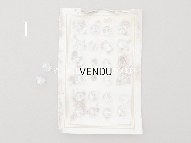 画像9: アンティーク カット入り クリアガラスのボタン 8mm 24ピースのセット