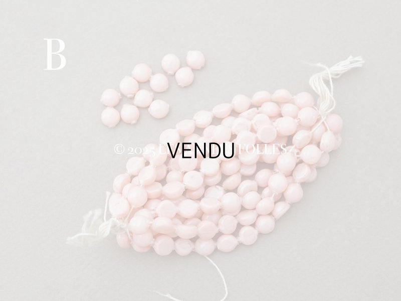 画像6: 【15周年セール対象外】アンティーク スフレビーズ ピンク 8mm ピースのセット 吹きガラス製ビーズ  