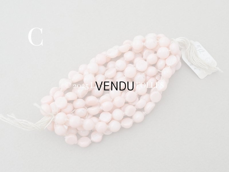 画像9: 【15周年セール対象外】アンティーク スフレビーズ ピンク 8mm ピースのセット 吹きガラス製ビーズ  