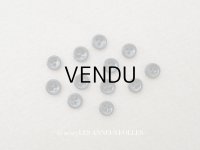 アンティーク 極小 6mm ガラスボタン 24ピースのセット黒 ドール用 