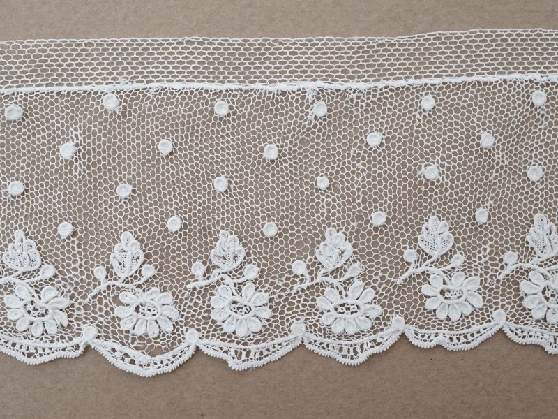 画像9: 19世紀 未使用 アンティーク アランソンレース 花模様 3.3m 6cm幅 ニードルレース