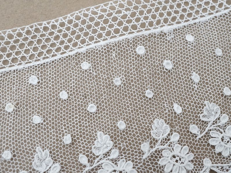 画像6: 19世紀 未使用 アンティーク アランソンレース 花模様 3.3m 6cm幅 ニードルレース