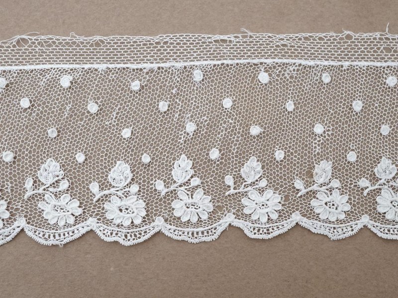 画像12: 19世紀 未使用 アンティーク アランソンレース 花模様 3.3m 6cm幅 ニードルレース