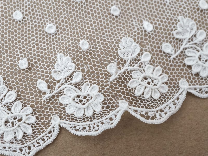 画像5: 19世紀 未使用 アンティーク アランソンレース 花模様 3.3m 6cm幅 ニードルレース