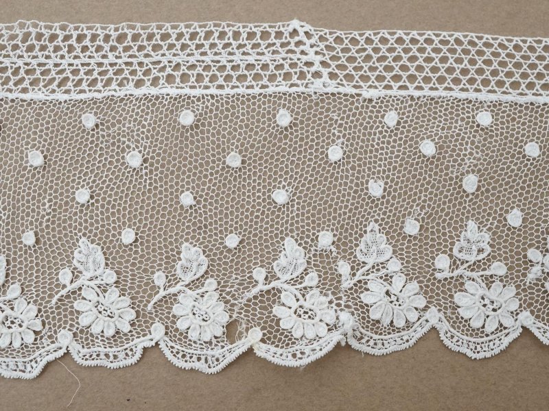 画像15: 19世紀 未使用 アンティーク アランソンレース 花模様 3.3m 6cm幅 ニードルレース