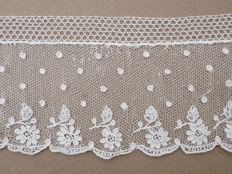 画像19: 19世紀 未使用 アンティーク アランソンレース 花模様 3.3m 6cm幅 ニードルレース