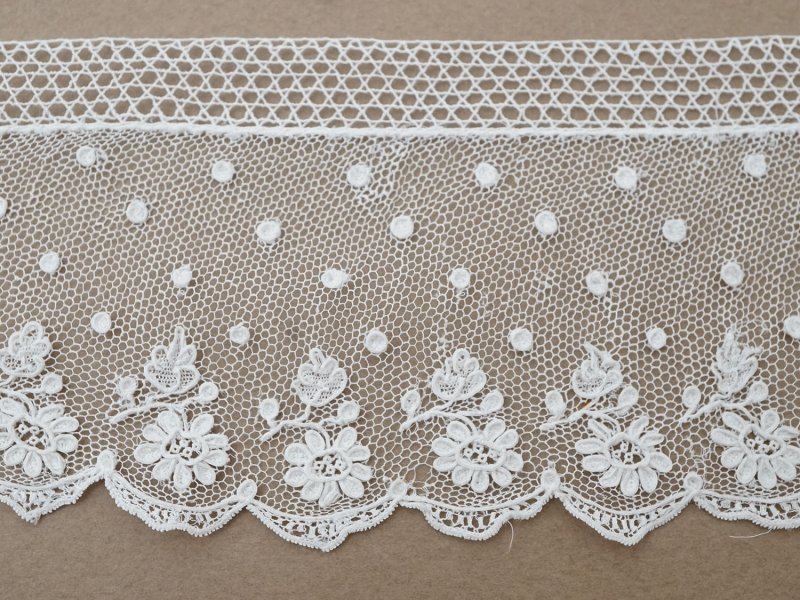 画像16: 19世紀 未使用 アンティーク アランソンレース 花模様 3.3m 6cm幅 ニードルレース