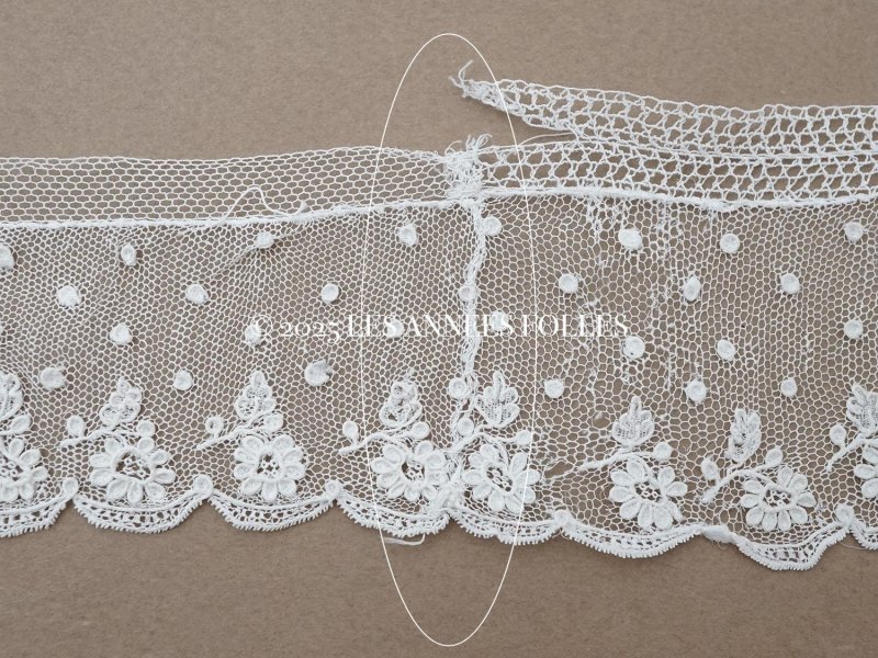 画像14: 19世紀 未使用 アンティーク アランソンレース 花模様 3.3m 6cm幅 ニードルレース