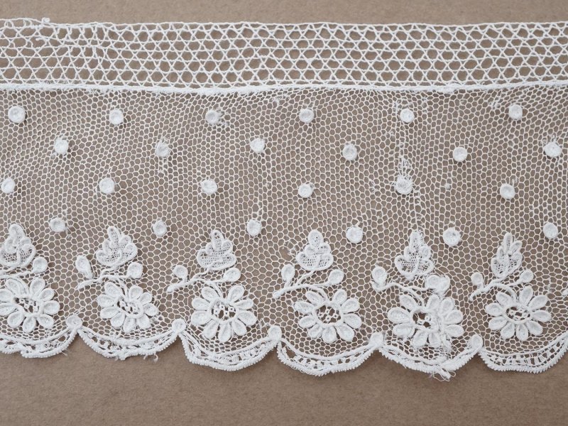 画像17: 19世紀 未使用 アンティーク アランソンレース 花模様 3.3m 6cm幅 ニードルレース
