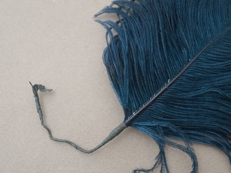 画像3: アンティーク フェザー 深いブルーグリーン 羽飾り