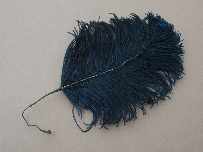 画像8: アンティーク フェザー 深いブルーグリーン 羽飾り