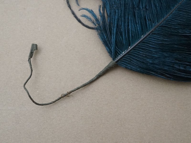 画像6: アンティーク フェザー 深いブルーグリーン 羽飾り