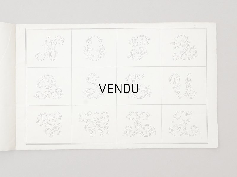 画像7: アンティーク アルファベットの刺繍図案帳 草花 N 97 ALPHABETS VARIES - N.ALEXANDRE&CIE. MAURICE LAJEUNESSE SUCCR. -