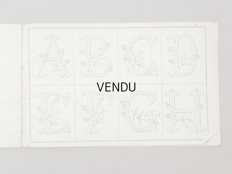 画像11: アンティーク アルファベットの刺繍図案帳 草花 N 97 ALPHABETS VARIES - N.ALEXANDRE&CIE. MAURICE LAJEUNESSE SUCCR. -