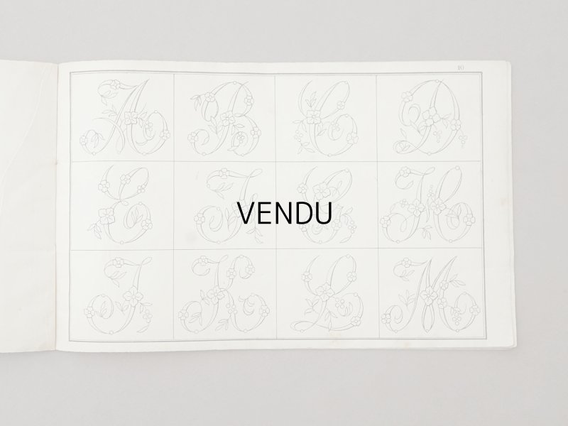 画像9: アンティーク アルファベットの刺繍図案帳 草花 N 97 ALPHABETS VARIES - N.ALEXANDRE&CIE. MAURICE LAJEUNESSE SUCCR. -