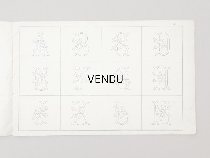 画像6: アンティーク アルファベットの刺繍図案帳 草花 N 97 ALPHABETS VARIES - N.ALEXANDRE&CIE. MAURICE LAJEUNESSE SUCCR. -