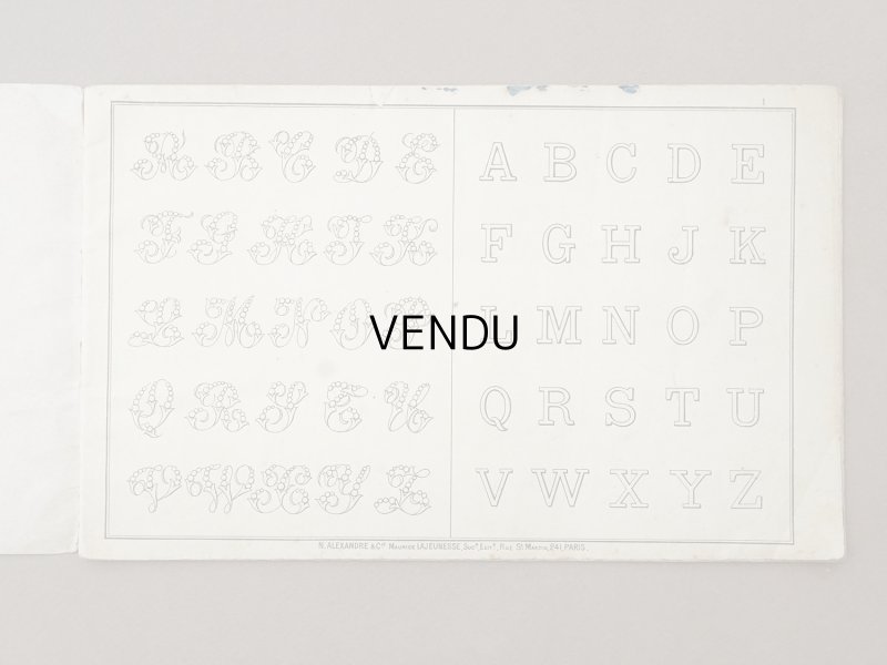画像3: アンティーク アルファベットの刺繍図案帳 草花 N 97 ALPHABETS VARIES - N.ALEXANDRE&CIE. MAURICE LAJEUNESSE SUCCR. -