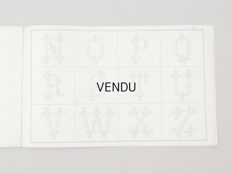 画像10: アンティーク アルファベットの刺繍図案帳 草花 N 97 ALPHABETS VARIES - N.ALEXANDRE&CIE. MAURICE LAJEUNESSE SUCCR. -
