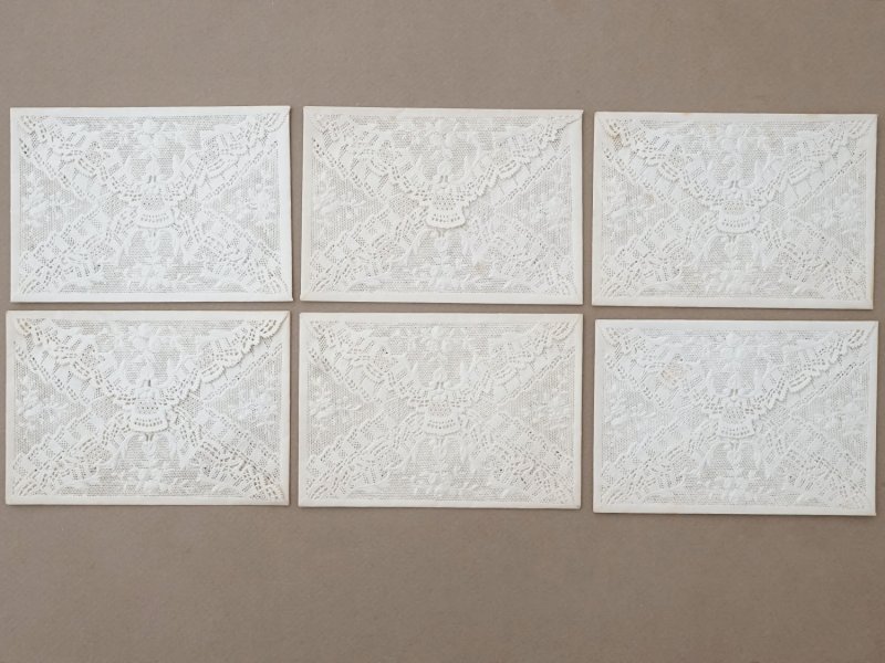 画像3: 未使用 アンティーク 初聖体の記念の封筒 レースの透かし模様